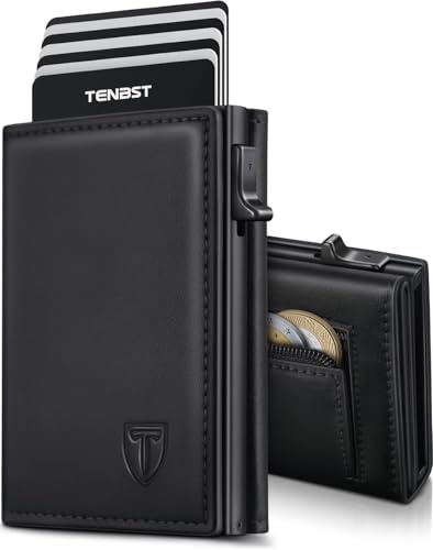 TENBST Cartera Hombre de Cuero, Cartera Tarjetero Hombre...