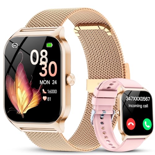 Reloj Inteligente Mujer Oro Rosa,1.85 HD Smartwatch Mujer...
