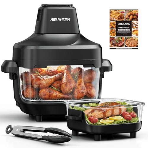 AIRMSEN Freidora de Aire 4,5L + 1,2L Doble Recipiente